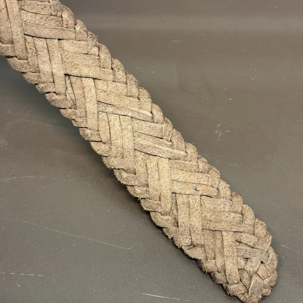 BED|STU Cobbler Series Genuine Leather Woven Belt Braided Brass XL 42